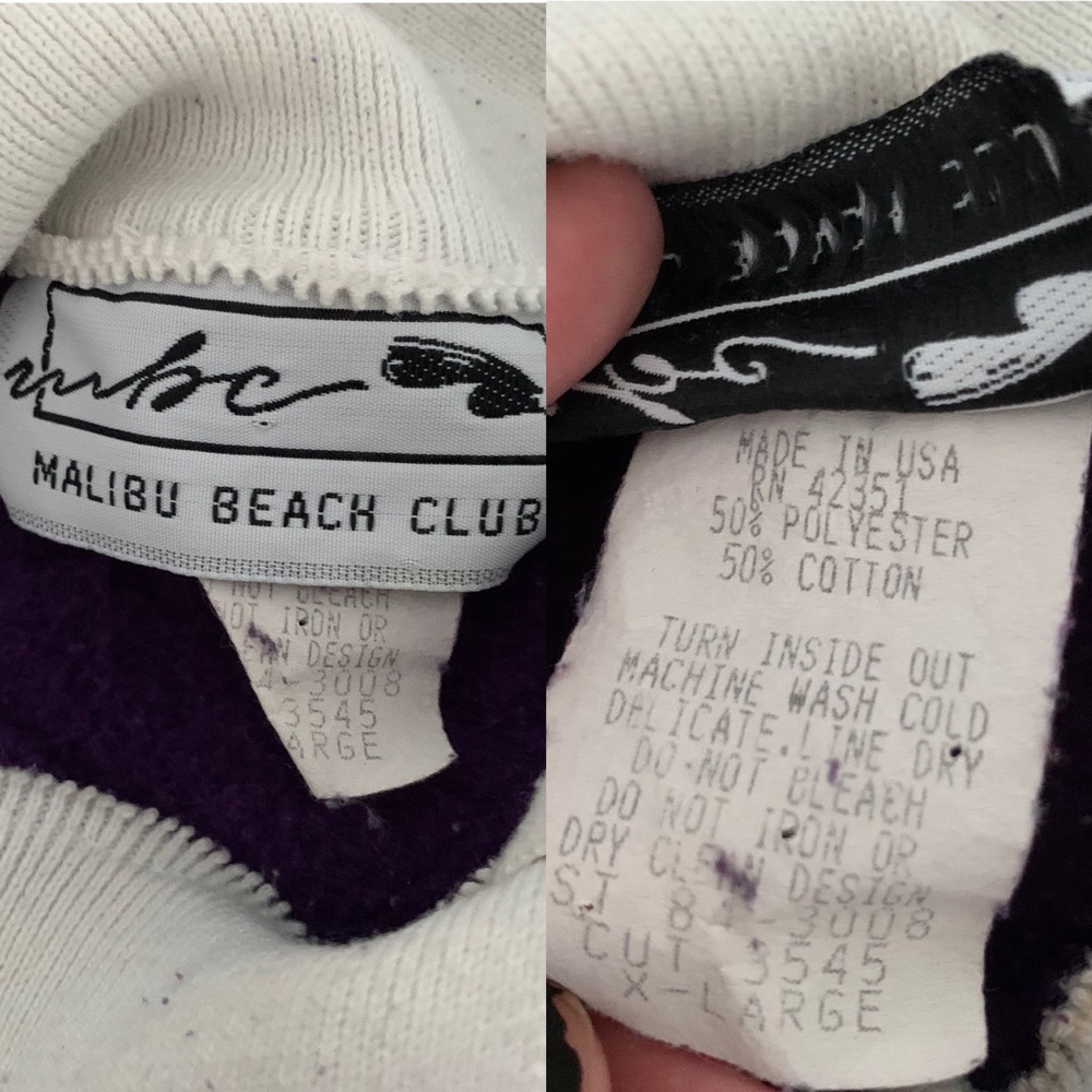 Vintage Purple Floral Hummingbird Crewneck - Picture 4 of 4